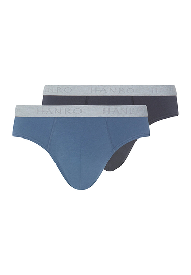 Front cutout view of HA stormy gray/tanzanite cotton Briefs 2Pack