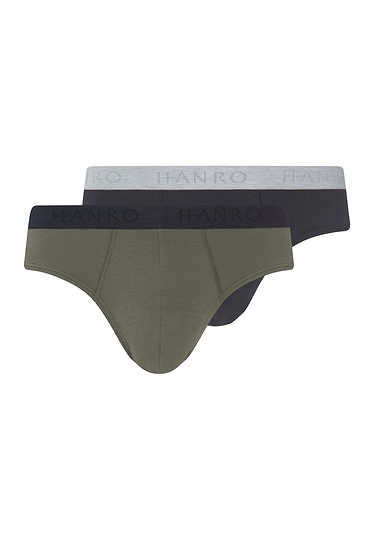 Front cutout view of HA charcoal art / smokey olive cotton Briefs 2Pack