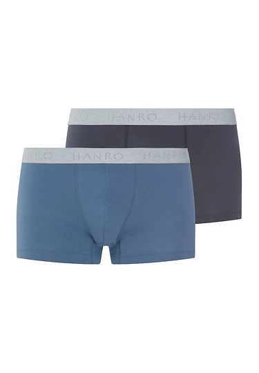Front cutout view of HA stormy gray/tanzanite cotton Pants 2Pack