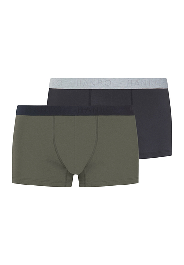 Front cutout view of HA charcoal art / smokey olive cotton Pants 2Pack
