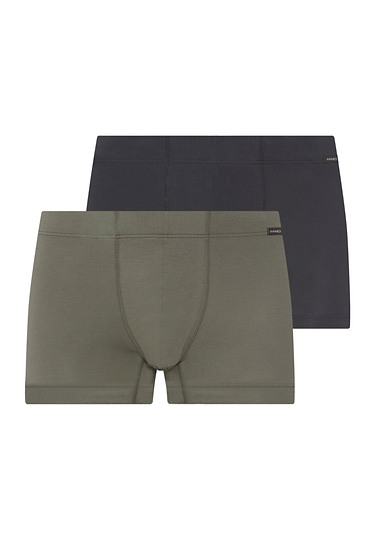 Front cutout view of HA charcoal art / smokey olive cotton Pants 2Pack