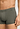 Close-up view of a men model wearing HA charcoal art / smokey olive cotton Pants 2Pack