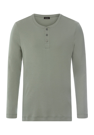Front cutout view of HA shadow cotton L/SLV Henley Shirt