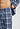 Close-up view of a men model wearing HA pacific squares cotton L/SLV Pajama
