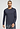 Front view of a men model wearing HA stormy gray cotton L/SLV Shirt