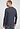 Back view of a men model wearing HA stormy gray cotton L/SLV Shirt