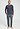 Full-body view of a men model wearing HA stormy gray cotton L/SLV Shirt