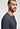 Close-up view of a men model wearing HA stormy gray cotton L/SLV Shirt