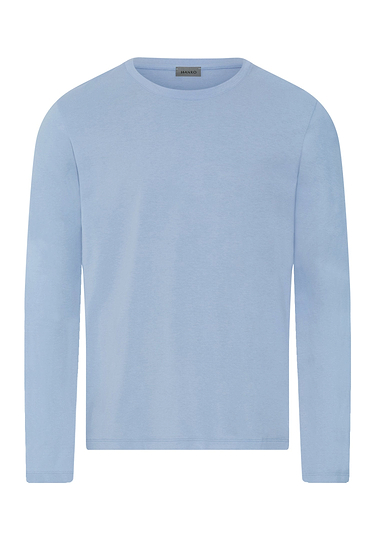 Front cutout view of HA cashmere blue cotton L/SLV Shirt