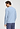Back view of a men model wearing HA cashmere blue cotton L/SLV Shirt