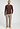 Full-body view of a men model wearing HA glazed chocolate cotton L/SLV Shirt