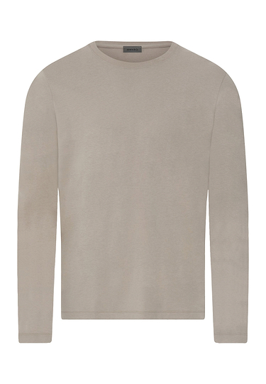 Front cutout view of HA wooly beige cotton L/SLV Shirt