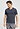 Front view of a men model wearing HA stormy gray cotton S/SLV Shirt V-Neck