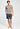 Full-body view of a men model wearing HA wooly beige cotton S/SLV Shirt