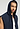 Close-up view of a men model wearing HA deep navy cotton Zippered vest