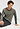 Close-up view of a men model wearing HA charcoal art cotton L/SLV Pajama