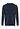 Back cutout view of HA deep navy cotton L/SLV Shirt V-Neck