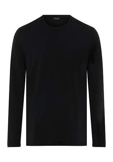 Front cutout view of HA black cotton L/SLV Shirt