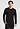 Front view of a men model wearing HA black cotton L/SLV Shirt