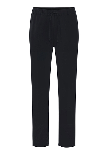 Front cutout view of HA black cotton Long Pants