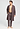 Full-body view of a men model wearing HA libra stripes cotton Robe