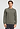 Front view of a men model wearing HA smokey olive cotton Pullover