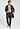 Full-body view of a men model wearing HA smokey charcoal cotton Robe