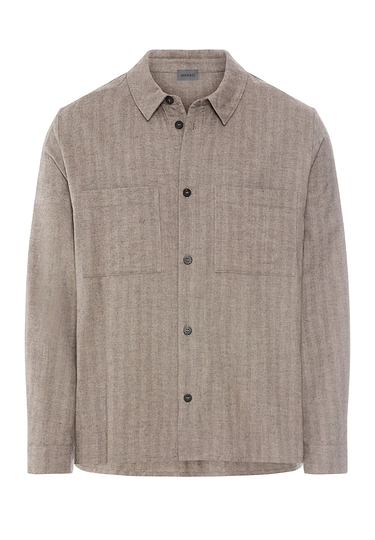 Front cutout view of HA earthy woven cotton Shirt 1/1 Arm