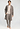 Full-body view of a men model wearing HA earthy woven cotton Robe