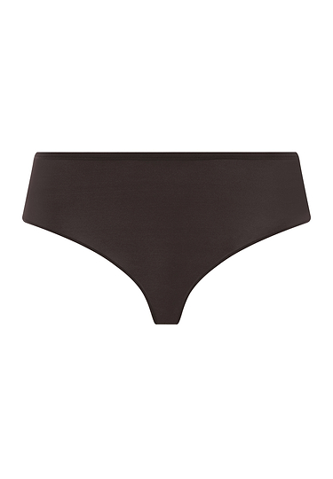 Front cutout view of HA mocha brown microfibre Midi Briefs