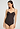 Front view of a women model wearing HA mocha brown microfibre Padded Bra-Camisole