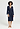 Front view of a women model wearing HA deep navy modal/viscose/tencel Robe 110cm