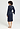 Back view of a women model wearing HA deep navy modal/viscose/tencel Robe 110cm