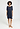 Front view of a women model wearing HA deep navy modal/viscose/tencel S/SLV Nightdress 95cm