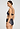 Back view of a women model wearing HA deep navy modal/viscose/tencel Light Padded Soft Cup Bra