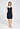 Front view of a women model wearing HA deep navy modal/viscose/tencel Negligee 90cm