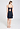 Back view of a women model wearing HA deep navy modal/viscose/tencel Negligee 90cm