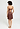 Back view of a women model wearing HA cinnamon modal/viscose/tencel Negligee 90cm