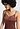 Close-up view of a women model wearing HA cinnamon modal/viscose/tencel Negligee 90cm