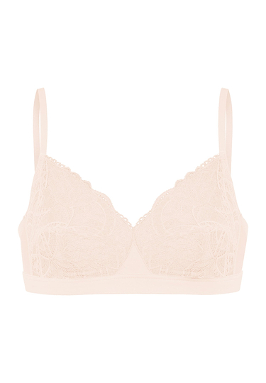 Front cutout view of HA creamy glass modal/viscose/tencel Soft Cup Bra