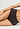 Close-up view of a women model wearing HA dark mocha cotton Maxi Briefs