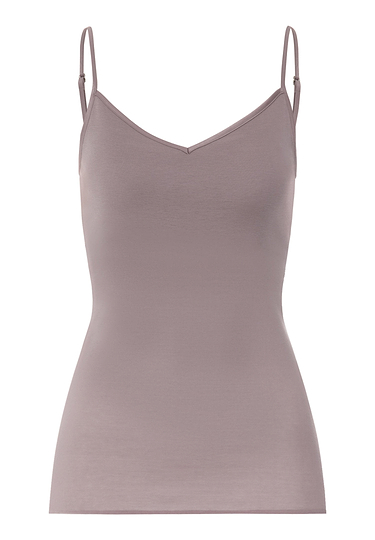 Front cutout view of HA stormy rose cotton Padded Spaghetti Top