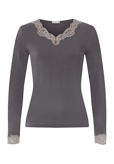 Front cutout view of HA boulevard modal/viscose/tencel L/SLV Shirt