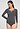 Front view of a women model wearing HA boulevard modal/viscose/tencel L/SLV Shirt