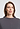 Close-up view of a women model wearing HA dark sesame cotton Pullover