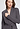 Close-up view of a women model wearing HA dark sesame cotton Robe