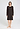 Front view of a women model wearing HA dark mocha modal/viscose/tencel L/SLV Nightdress 100cm