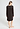 Back view of a women model wearing HA dark mocha modal/viscose/tencel L/SLV Nightdress 100cm