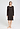 Full-body view of a women model wearing HA dark mocha modal/viscose/tencel L/SLV Nightdress 100cm