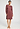Front view of a women model wearing HA apple butter modal/viscose/tencel L/SLV Nightdress 100cm